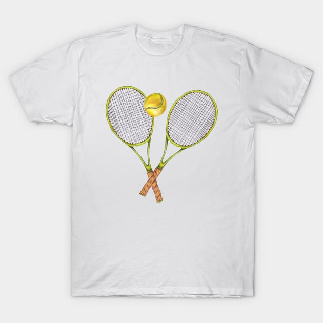 two Tennis rackets with tennis ball T-Shirt by lisenok